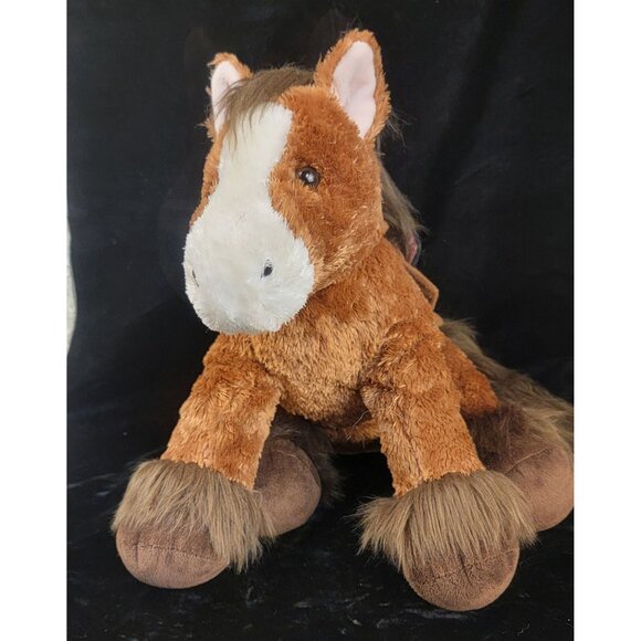 Vintage Retired Build-A-Bear Workshop Clydesdale Horse with Saddle - Picture 1 of 15